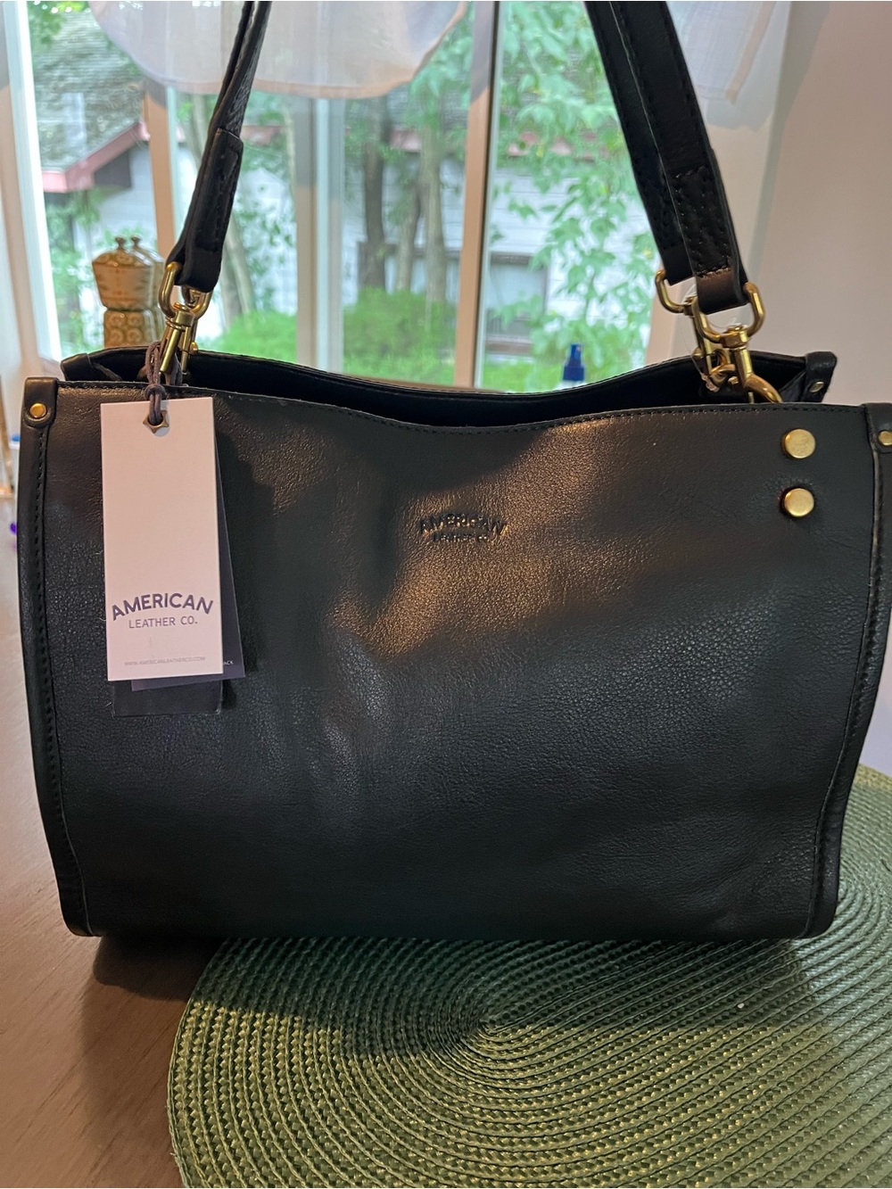 AMERICAN Leather Co. LENOX Triple Entry Satchel Shoulder Bag Purse New
